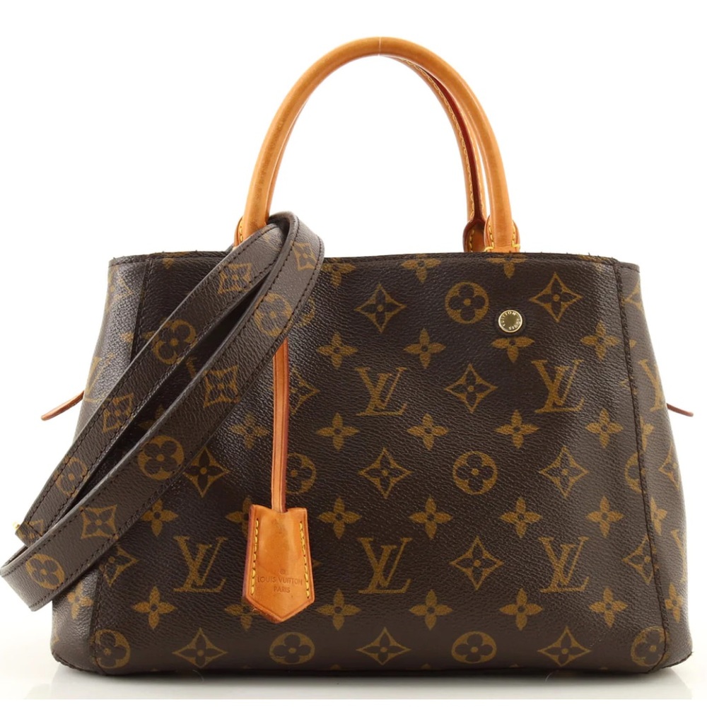 Authentic Louis Vuitton Montaigne MM Top Handle Open Speedy Style Bag